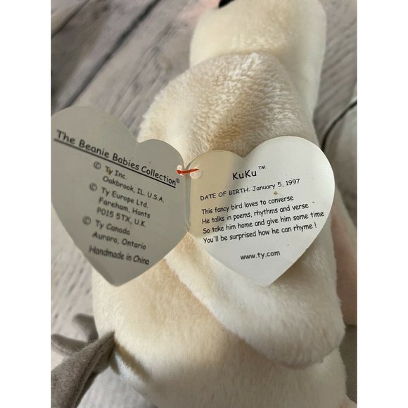 Ty Beanie Baby Original 1997 "KUKU" Retired, Rare,  MINT CONDITION WITH ERRORS - Picture 5 of 7